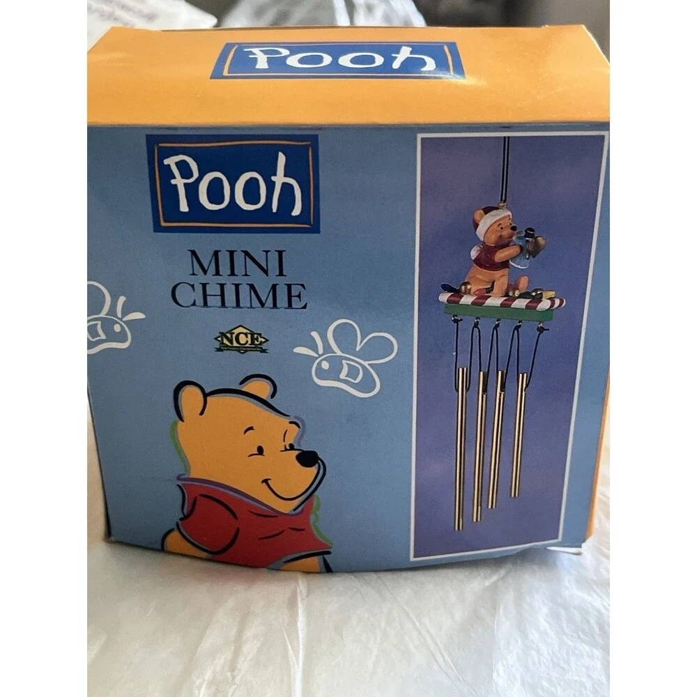 Disney Christmas Winnie the Pooh Mini Wind Chime 1997 Tree Ornament Vintage